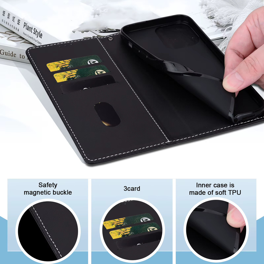 ALILANG Magnetische Lederhülle mit Flip-Abdeckung und Brieftaschen-Funktion für iPhone 11 bis iPhone 17 Pro Max Plus und SE - Bild 5