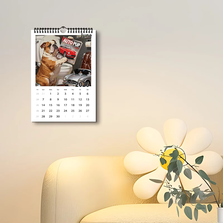 A4-Wandkalender 2026 mit 12 verschiedenen Haustierhund-Motiven, Multicolor - Bild 3