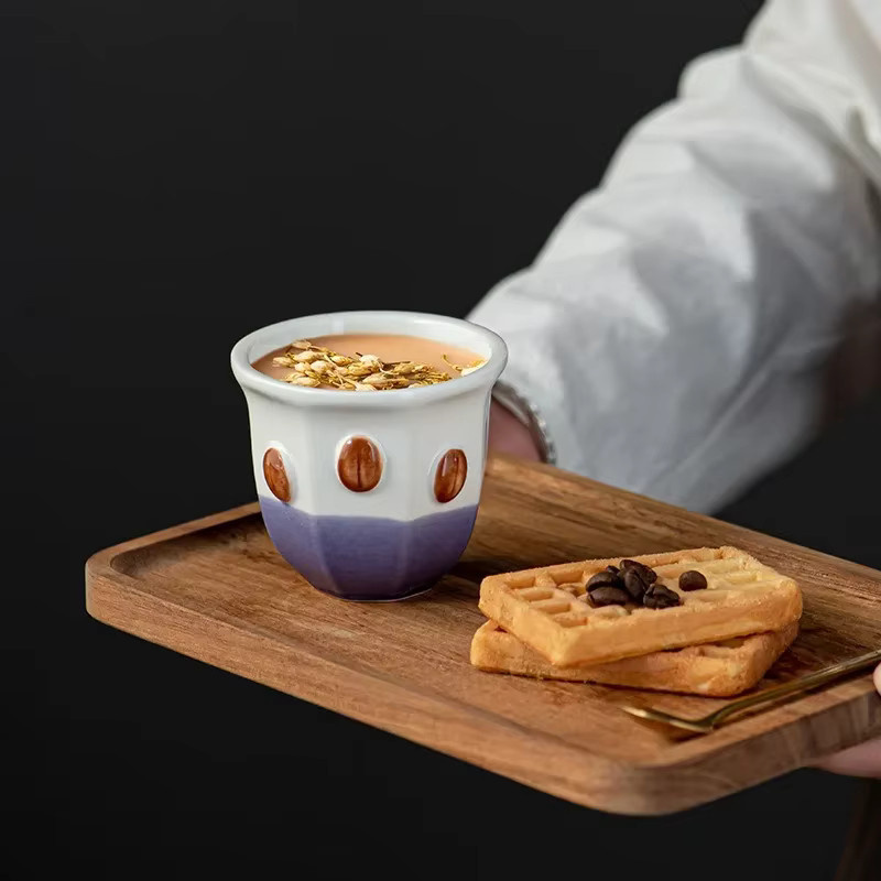 JUSTINLAU Espresso-Tasse aus Keramik im Nahost-Stil, Gelb, ideal für Latte Art und Cappuccino - Bild 4