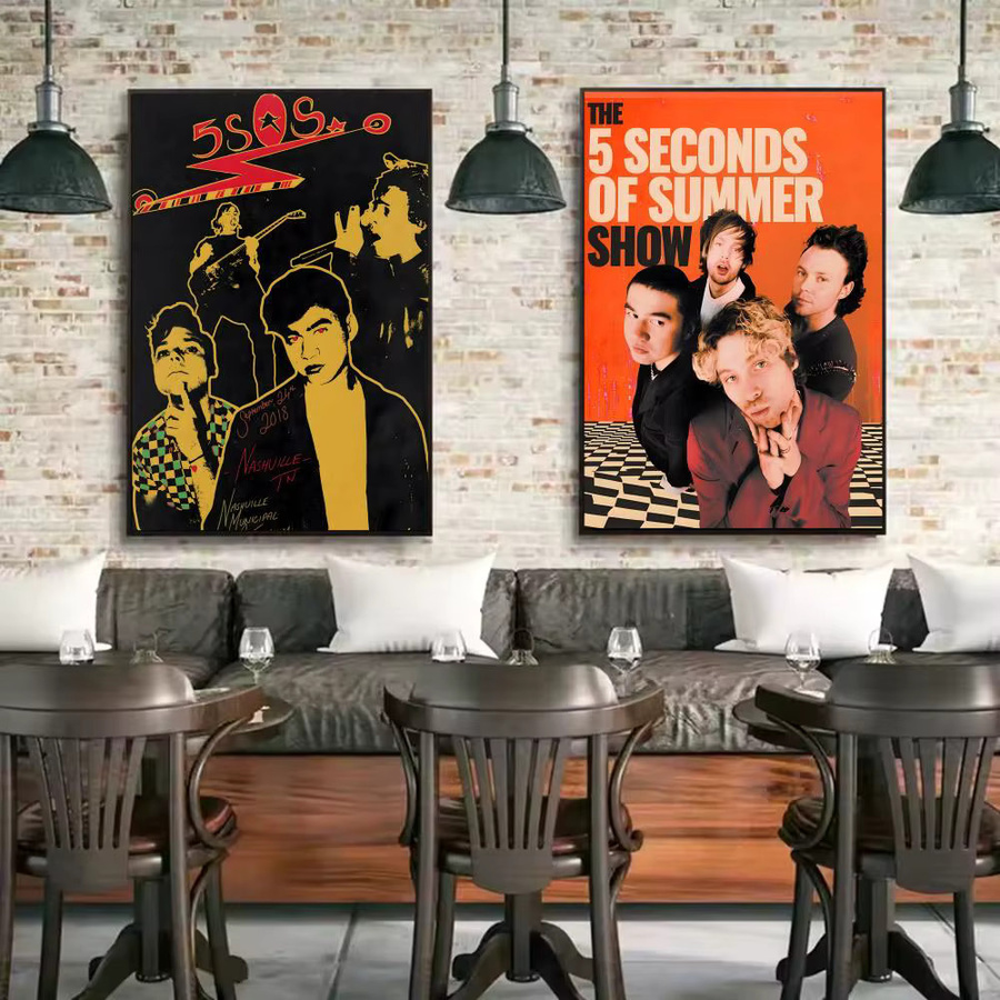S-Sommer S-SOS Poster Set aus Papier, 5er-Pack, Schwarz, Wanddeko für Wohnzimmer und Café - Bild 5