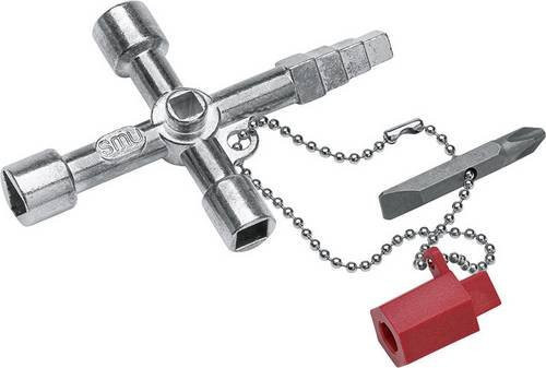 Knipex Profi-Key 00 11 04 Universalschlüssel für gängige Absperrsysteme in Silber, Höhe: 89 mm - Bild 1