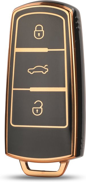 Jingyuqin TPU Schlüsselhülle für VW Volkswagen CC Passat Magotan Smart Key in Schwarz - Bild 1
