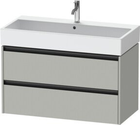 Duravit Waschtischunterschrank Ketho.2 in Betongrau mit 2 Schubladen, wandhängend, Breite: 98,4 cm, Tiefe: 46 cm, Höhe: 54,9 cm - Bild 1
