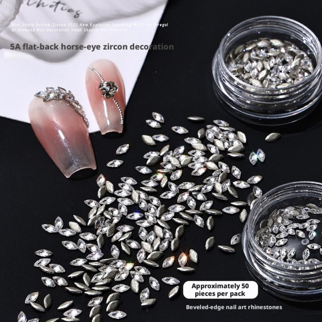 Leya Nagelcharms Mini-Zirkon, 50 Stück, Glänzend, Unisex - Bild 1