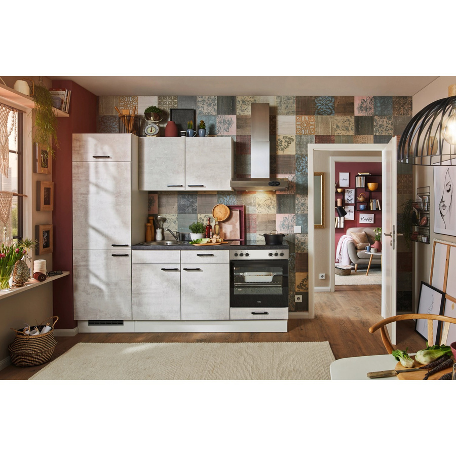 pino Küchenzeile Beton Weißgrau mit Geräteschrank Breite: 220 cm - Bild 2