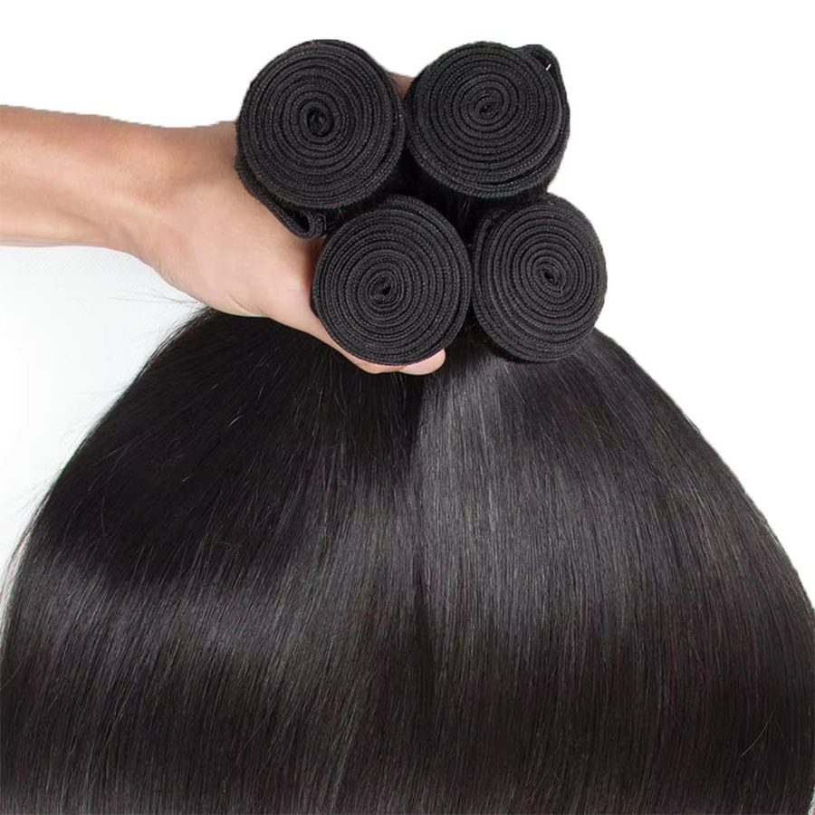 Mamushow Echthaar-Bündel, brasilianisches Remy-Echthaar, schwarz, Unisex - Bild 4