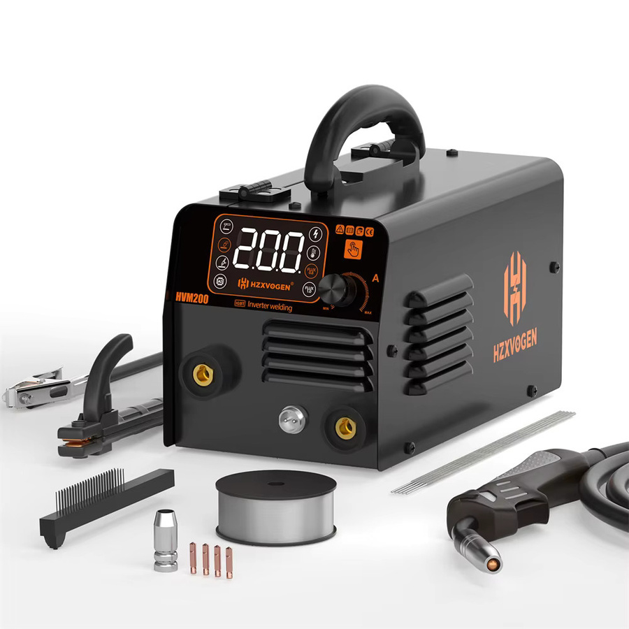 HZXVOGEN 3-in-1 Gasfreies MIG-Schweißgerät MIG200 in Schwarz mit MMA und Lift TIG Funktionen, Halbautomatische Schweißmaschine für Fülldraht, 220V - Bild 4