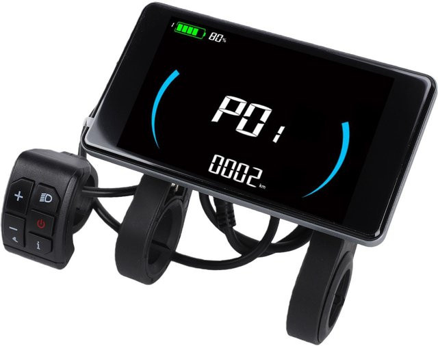 TOMTOP LCD-Display für Elektrofahrräder und Elektroroller mit NFC-Funktion, Anzeige von Geschwindigkeit und Akkustand, wasserdicht, schwarz - Bild 1