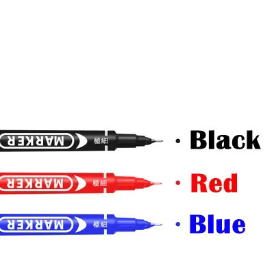 Genkky Twin Tip Permanent Marker Set mit 6 Stück, wasserfeste Tinte in Schwarz und Multicolour, feine Spitze 0,5 mm bis 1 mm - Bild 1