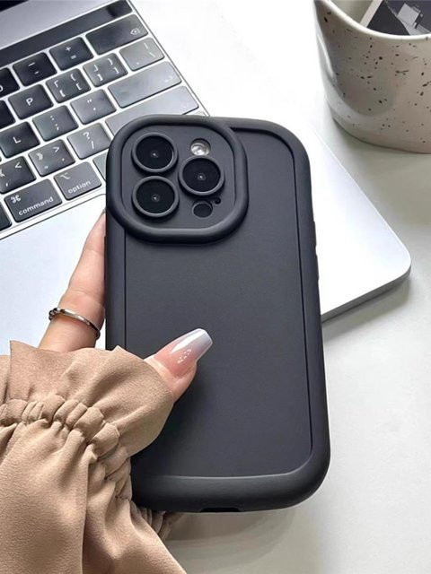Stoßfeste Flüssigsilikon Handyhülle mit Kameraschutz für iPhone 11 bis iPhone 16 Pro Max von Yiran Bag in Schwarz - Bild 1