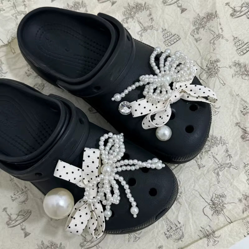 Mesuca Schuh-Charms-Set, Polka Dots, Perlen, Schleifen, Quasten, Kinder - Bild 2