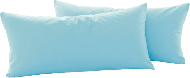 Dreamtex Bio-Jersey-Kissenbezüge 2er-Set aus 100% Bio-Baumwolle, B/H: 40 x 80 cm, Farben: Anthrazit, Silber, Lila, Blau - Bild 1