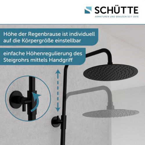 Schütte Aquaduct Überkopf-Brauseset mit Thermostatarmatur aus Edelstahl in Schwarz Matt - Bild 4