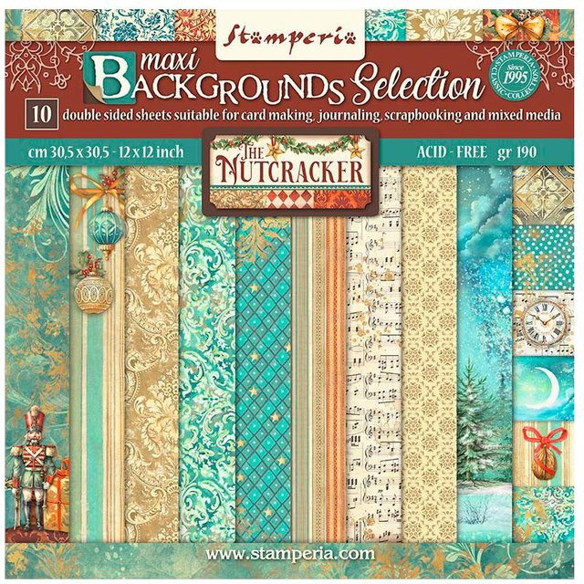 Stamperia Scrapbook-Block The Nutcracker Backgrounds in Multicolor - Bild 1