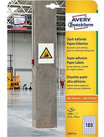 Avery Zweckform Etiketten L7871-20 in Weiß, stark haftend, für Inkjet- und Laserdrucker, 25,4 x 10 mm, 3780 Stück pro 20 A4-Bögen, aus 100 % FSC-Papier - Bild 1