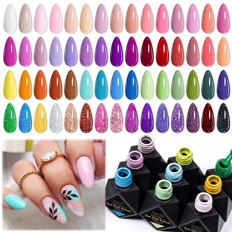 Four Lily Nagelgel Set, Glitter Pailletten, HEMA/TPO-frei, 9 Stück - Bild 2