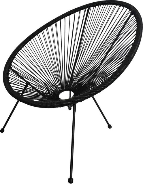 POCOline Gartensessel Acapulco in Schwarz aus Polyrattan mit Stahlrohr Gestell, Breite: 79 cm, Höhe: 83 cm, Tiefe: 73 cm - Bild 1