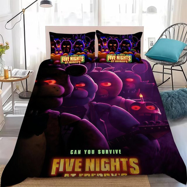 Home Style Bettwäsche-Set Five Nights At Freddys aus weicher Baumwolle, 3-teilig, Farbe: Lila, B/H: 180 x 210 cm - Bild 1