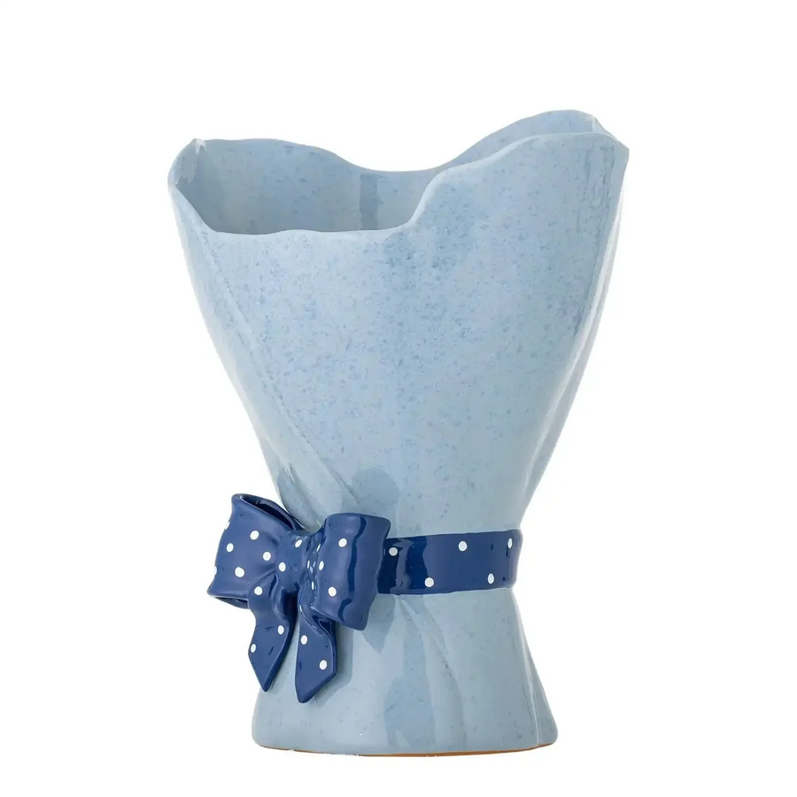 Bloomingville Keramikvase Belivia in Blau in Blütenform, Höhe: 28,5 cm - Bild 1
