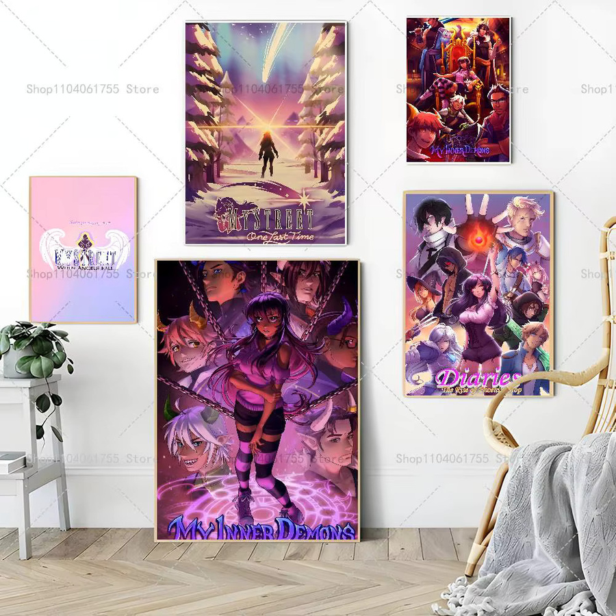 Aphmau Poster selbstklebender Kunst-Aufkleber aus wasserfestem Papier in Mehrfarbig - Bild 4
