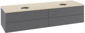 V&B Waschtischunterschrank Antao mit Frontstruktur in Anthrazit lackiert, B/T: 160 x 50 cm - Bild 1