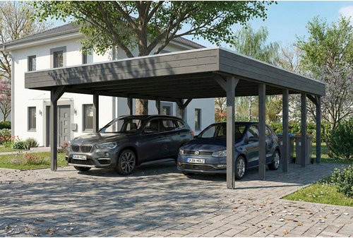 SKANHOLZ Carport Friesland aus Fichte mit Stahl-Dachplatten in Schiefergrau, B/T: 546 x 708 cm - Bild 1