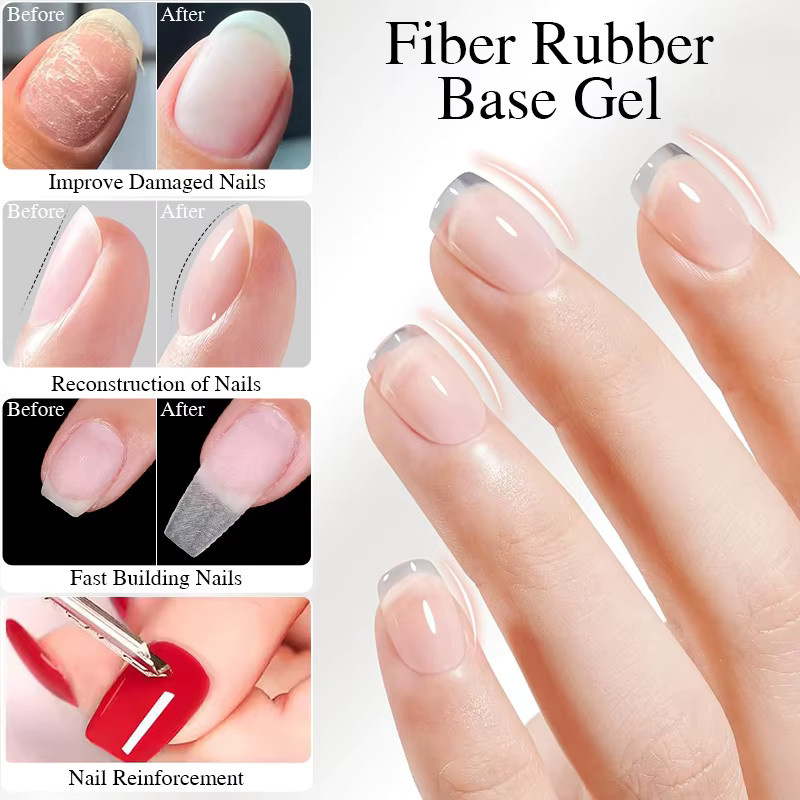 Puente Fiberglas-Gummi-Basis-Gel-Nagellack, durchsichtig, 15 ml - Bild 2