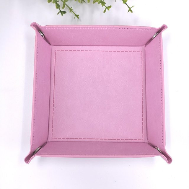 Love Home Garden Faltbare Aufbewahrungsbox aus PU-Leder in Rosa für Schlüssel und Kleinteile - Bild 1
