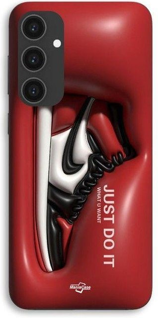 Maniacase Handyhülle für Samsung Galaxy S25 FE Air Jordan Iconic Just Do It in Schwarz und Rot - Bild 1