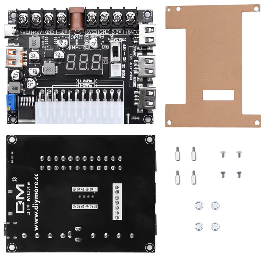 Gaqqee 20/24-Pin ATX-Stromadapterplatine mit einstellbarer Spannung in Schwarz - Bild 2