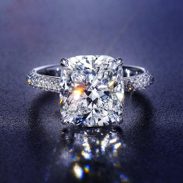 Niutou Diamantring, Moissanit, Zirkonia, Damen, grau - Bild 1