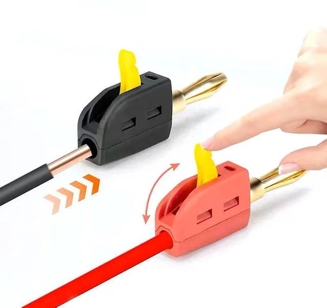 Lötfreier Schnellverbinder 32A Bananenstecker in Rot für Hochstrom-Kabelverbindungen und Lautsprecher - Bild 1