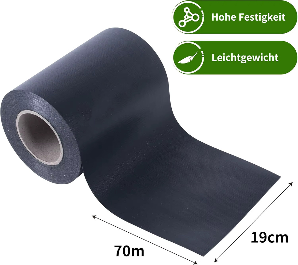Hanjet Sichtschutzstreifen Grau aus PE für Zaun, Balkon und Garten, B: 35 cm - Bild 2