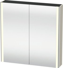 Duravit Uni-Spiegelschrank XSquare in Tau mit LED-Beleuchtung und Sensorschalter, wandhängend, B/H/T: 80 x 80 x 15,5 cm - Bild 1