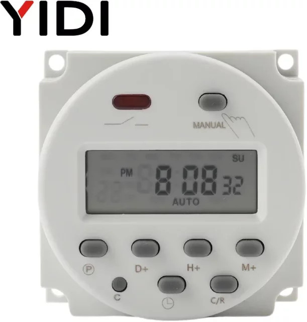 YIDI CN101A Elektronischer Digitaler Programmierbarer Timer Relais Schalter Zeitsteuerungsmodul in Weiß - Bild 1