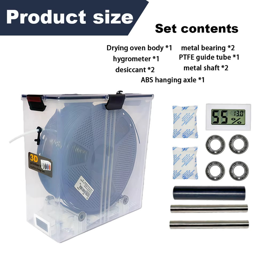 LIXIU 3D-Druck Filament-Aufbewahrungsbox, luftdichter Behälter für 1kg Filamentspulen, transparent - Bild 2