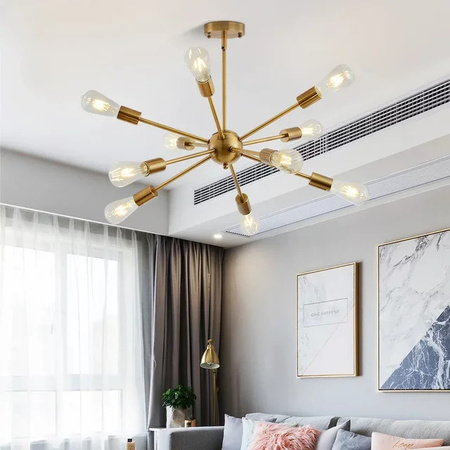 YongYing Lumin LED Pendelleuchte in Gold, minimalistische Deckenleuchte für Schlafzimmer und Wohnzimmer