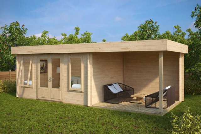 Gartenhaus Jacob D mit Terrasse und Terrassenüberdachung B/T: 7 x 3 m - Bild 1