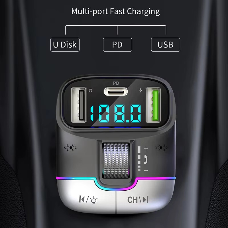 OnePlus Bluetooth 5.4 FM-Transmitter mit Freisprecheinrichtung und Schnellladeadapter in Schwarz - Bild 2