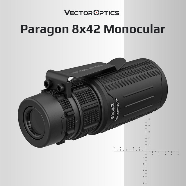 Vector Optics Monokular-Teleskop 8X42 Schwarz IP67 Wasserdicht für Jagd, Camping und Vogelbeobachtung - Bild 1