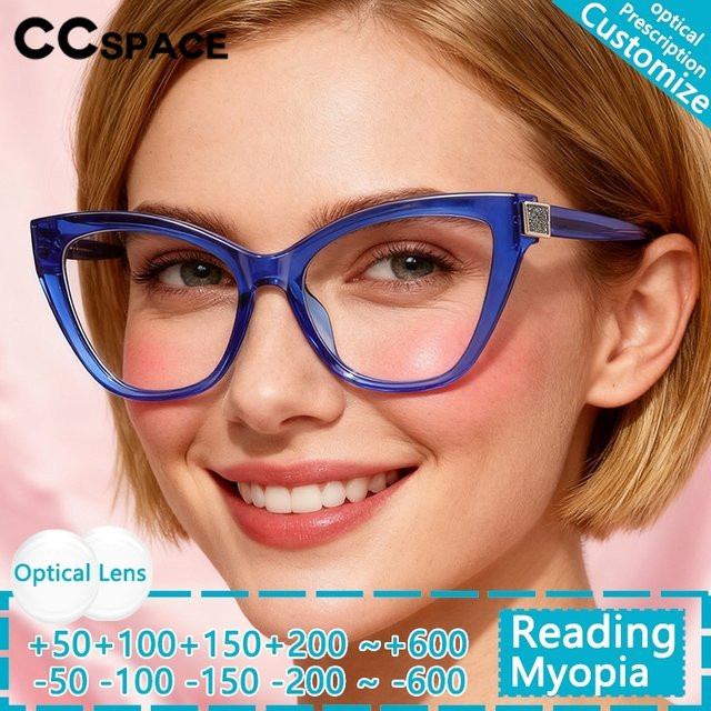 CCspace Korrektionsbrille Cat Eye, Vollrand, Kunststoff, Damen, Blaulichtfilter - Bild 1