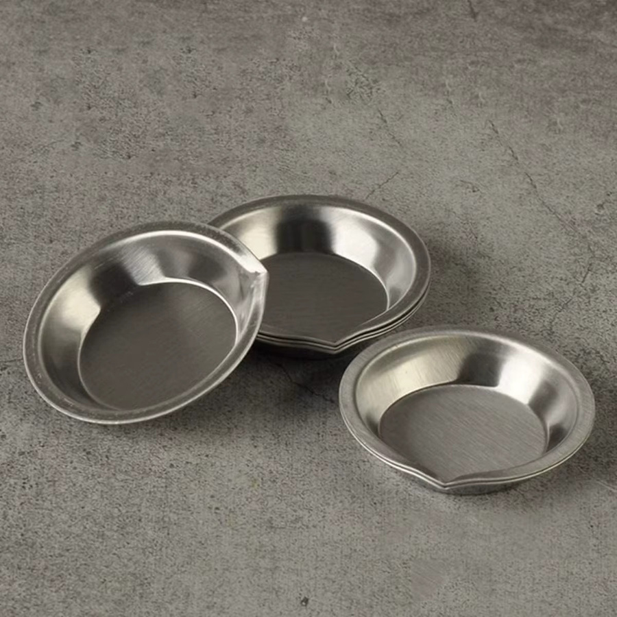 Rundes Farbpaletten-Set aus Edelstahl in Silber für Künstler und den Schulgebrauch - Bild 4