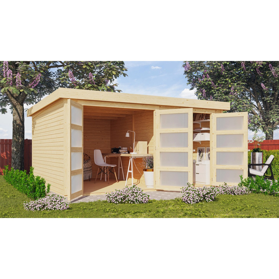 Karibu Gartenhaus Mühlentrup 3 Naturbelassen B: 404 cm, T: 332,5 cm - Bild 2