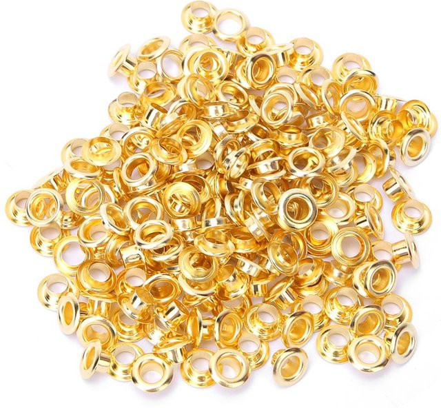 100 Stück doppelseitige Messing Nieten Ösen von ZuiyouSports1 in Gold und Silber, Durchmesser: 5 mm, für Leder Handwerk Gürtel Schuhe und Taschen - Bild 1