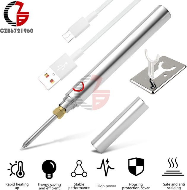 Airepair Tragbarer kabelloser Lötkolben mit USB-Ladefunktion, Silber, 200-713 °C, 1100 mAh Akku - Bild 1