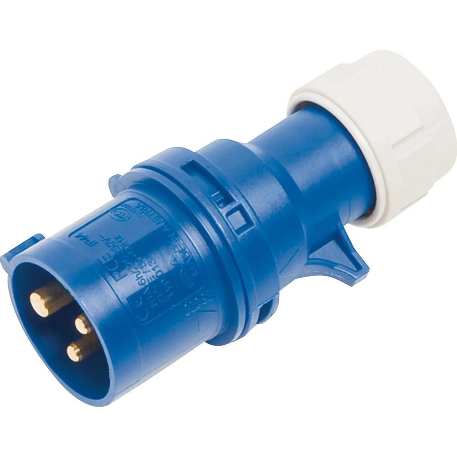 REV CEE Caravan-Stecker 3-polig 16A 250V Blau IP44 aus Kunststoff - Bild 2