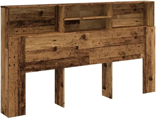 vidaXL Kopfteil mit Stauraum in Altholz-Optik, Farbe Braun, B/T/H: 180 x 19 x 103,5 cm - Bild 1