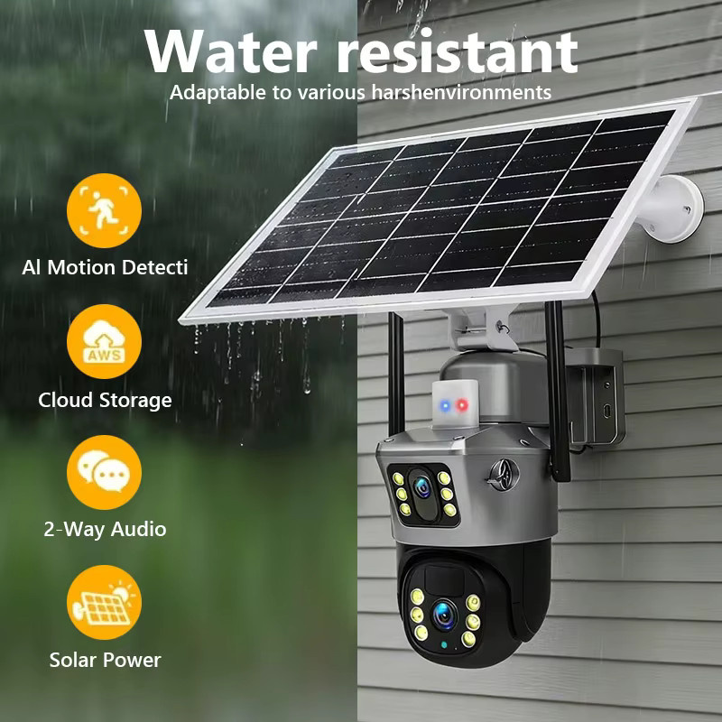 FUNOVATION Solar-PTZ-Kamera 4K 6MP HD Außen-WLAN-Kamera mit Solarpanel, Akku und PIR-Bewegungsmelder - Bild 5