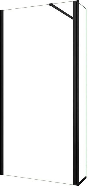 AICA Walk In Duschwand mit Flipper Panel aus ESG Glas mit Nano-Beschichtung, Schwarz, B/H: 85 x 200 cm und 40 x 200 cm - Bild 1