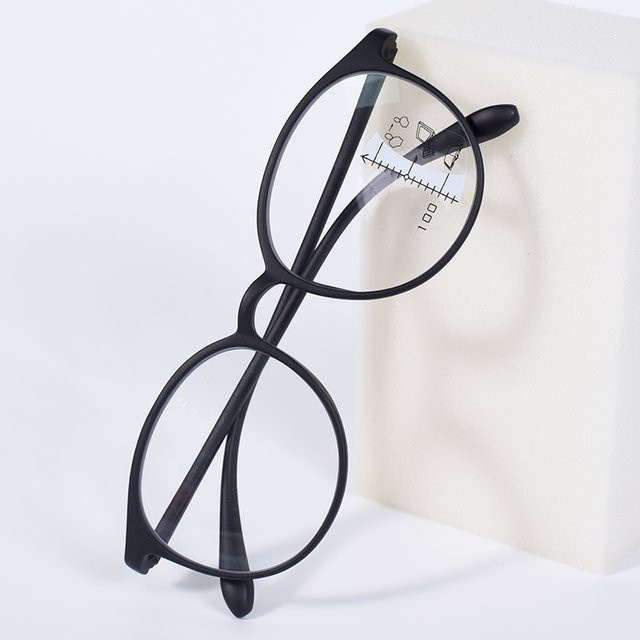 UKGF Progressive Multifokale Lesebrille Damen, Rund, Vollrand, TR90, Schwarz - Bild 1